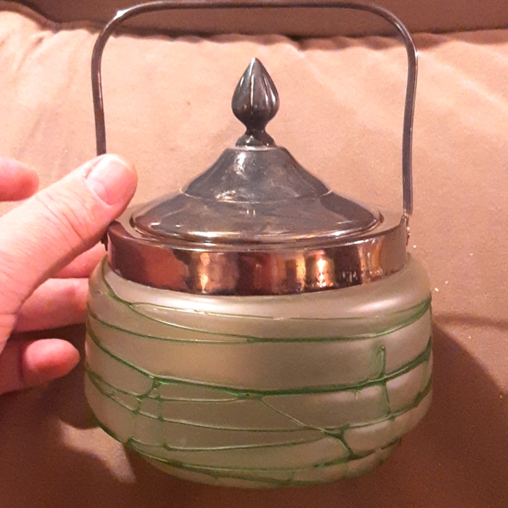 Antique LOTZ style biscuit jar